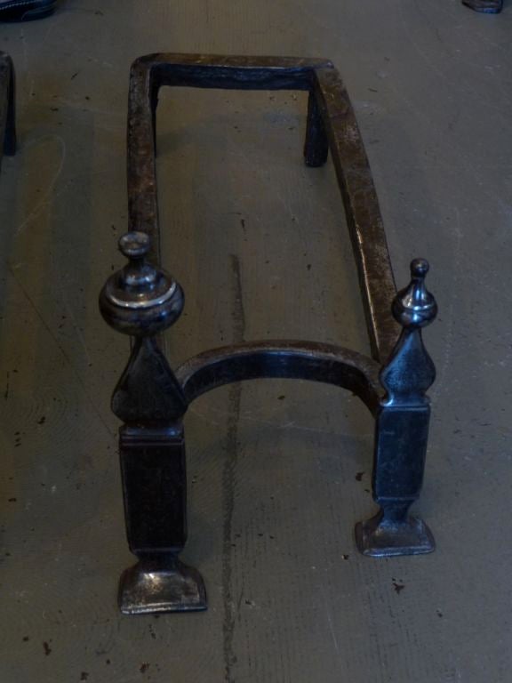 18th Century and Earlier 18th Century Double Andirons For Sale