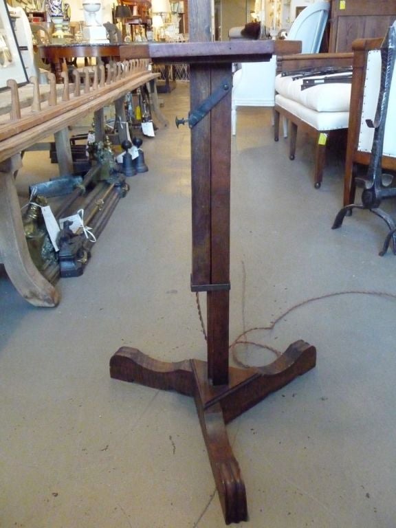 French 19th Century Adjustable Wooden Floor Lamp For Sale