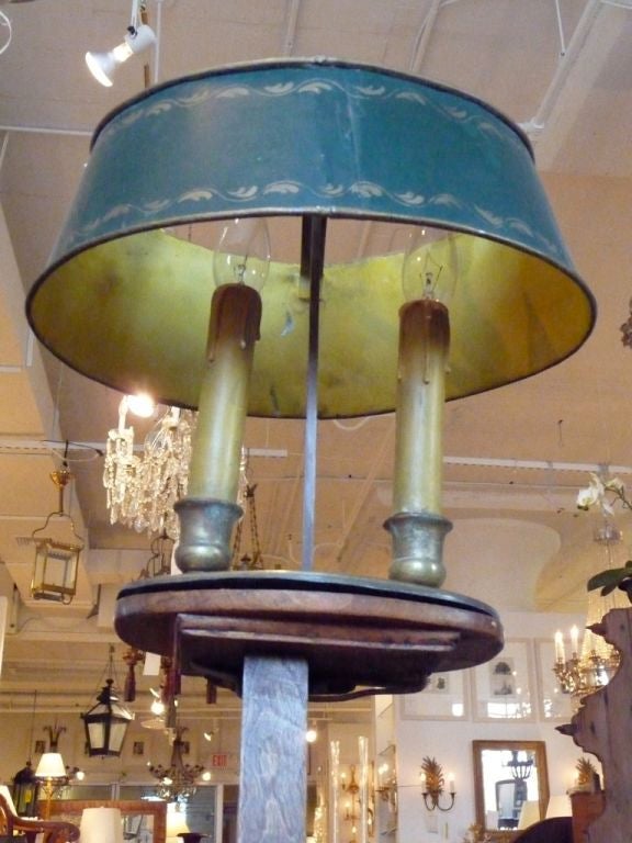 19th Century Adjustable Wooden Floor Lamp In Excellent Condition For Sale In Boston, MA