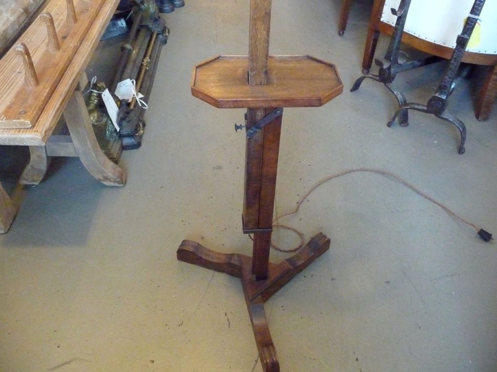 19th Century Adjustable Wooden Floor Lamp For Sale 1