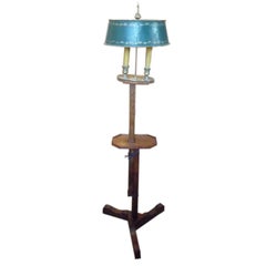 Antique 19th Century Adjustable Wooden Floor Lamp