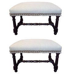 Pair of turned benches