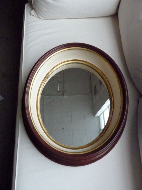 American Oval walnut mirror
