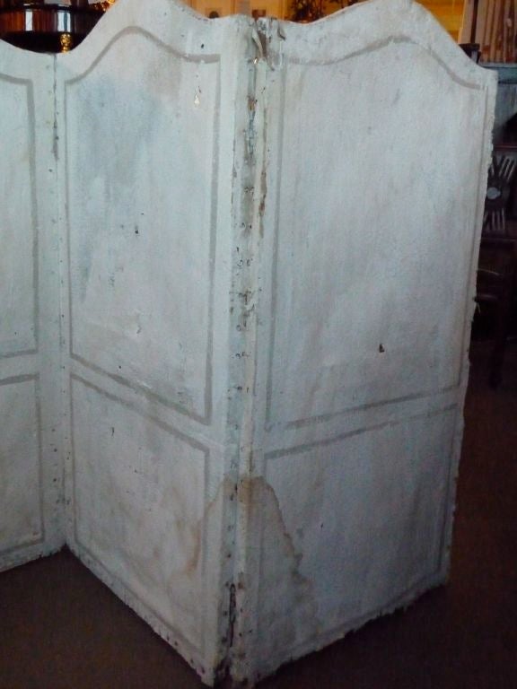 Pair of 19th Century Painted Canvas Folding Screens For Sale 2