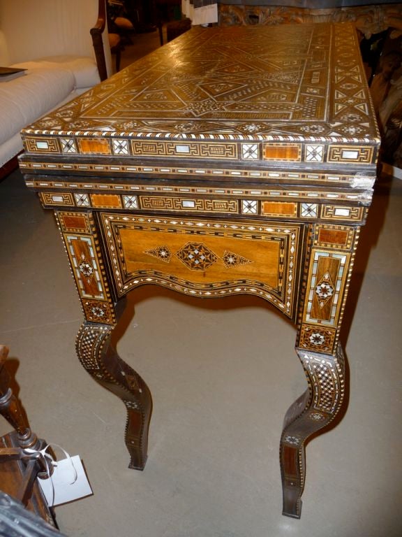 Inlaid Mother of Pearl Syrian Game Table In Excellent Condition In Boston, MA