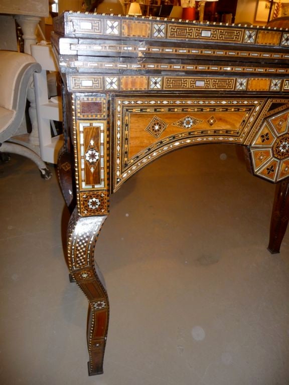 20th Century Inlaid Mother of Pearl Syrian Game Table
