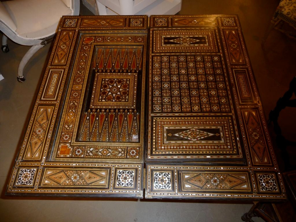 Inlaid Mother of Pearl Syrian Game Table 1