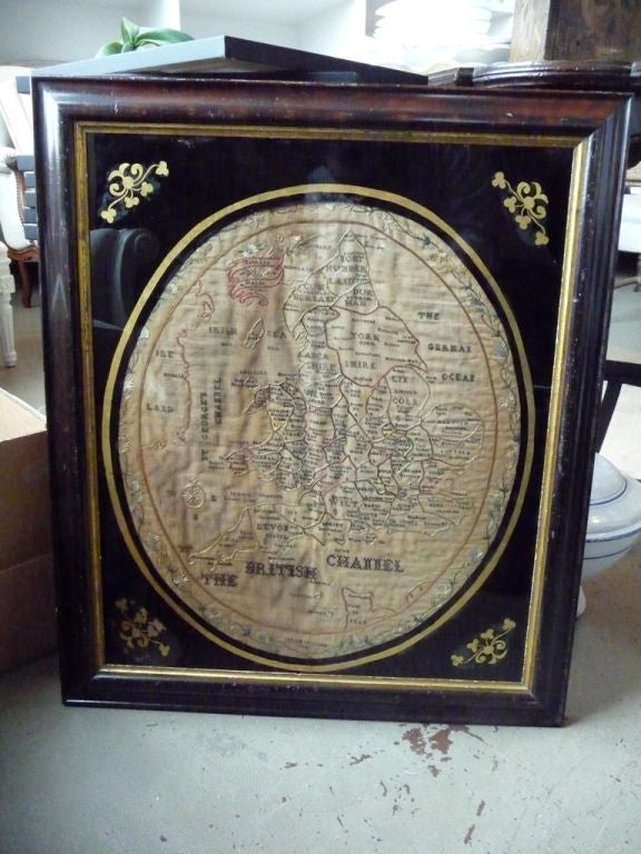 English Early 19th Century Sampler Map of England and Wales For Sale