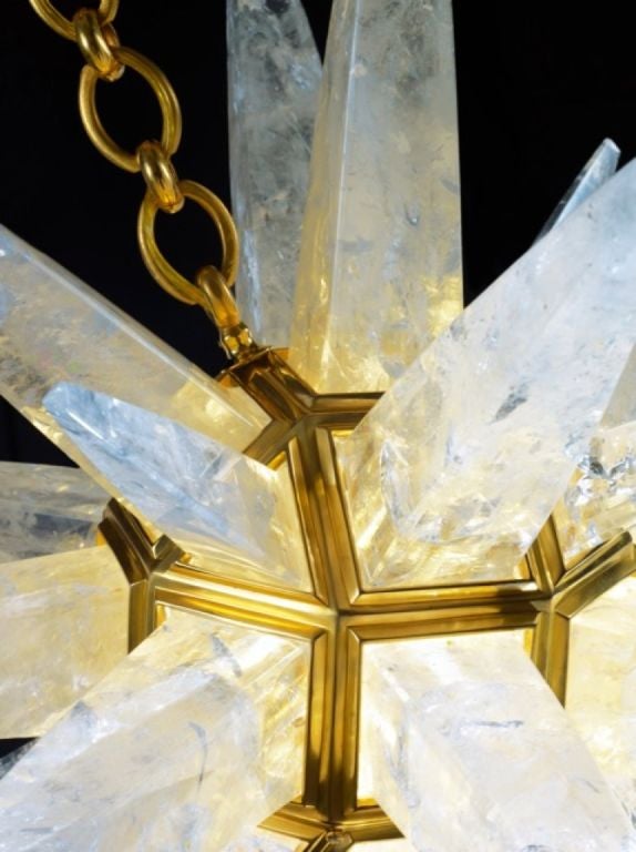 French Rock Crystal Star Light For Sale