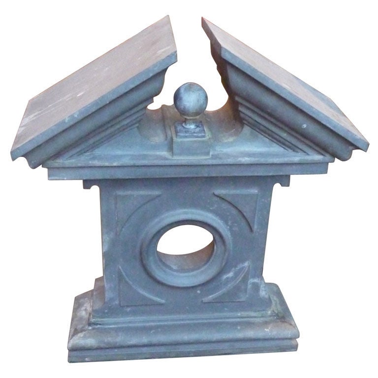 19th Century Wall-Mounted Zinc Pediment For Sale