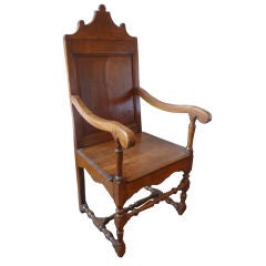 Fruitwood Armchair with Branded Crest 4