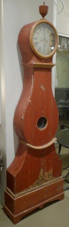 Decorative Swedish Mora clock retaining its original surface.