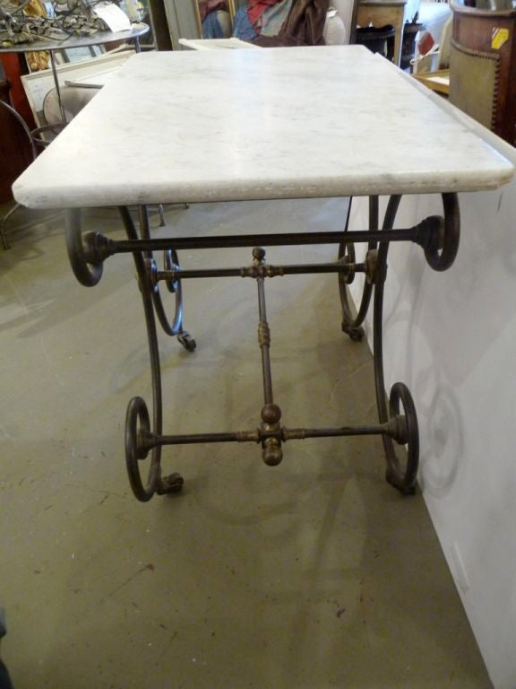 19th Century MarbleTop Bakers Table at 1stdibs