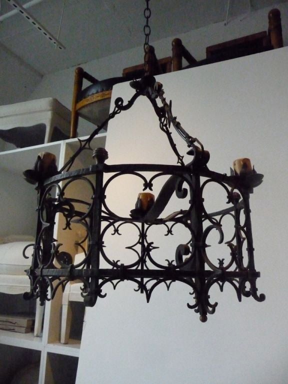French Wrought Iron Chandelier For Sale 3