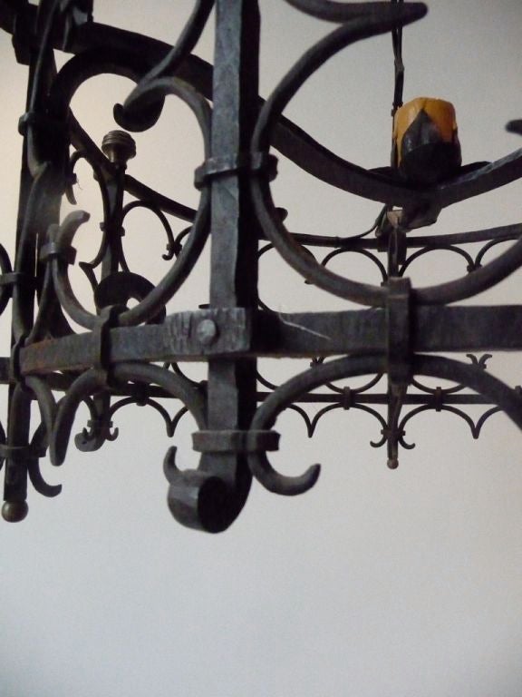 French Wrought Iron Chandelier For Sale 4