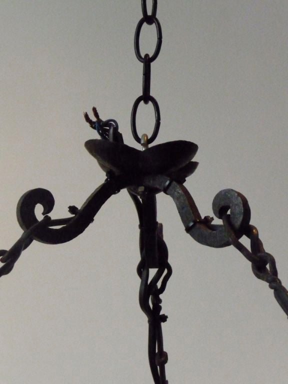 French Wrought Iron Chandelier For Sale 6
