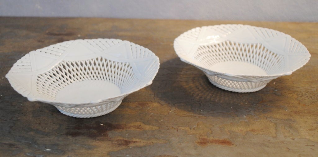 Porcelain Woven Bowls In Excellent Condition For Sale In Boston, MA