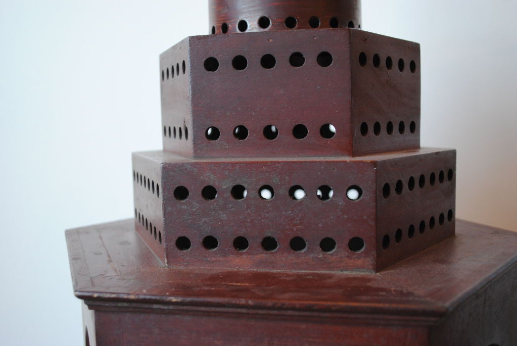 Pair of Red Wooden Lanterns