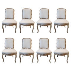 Antique Set of 8 Louis XV dining chairs