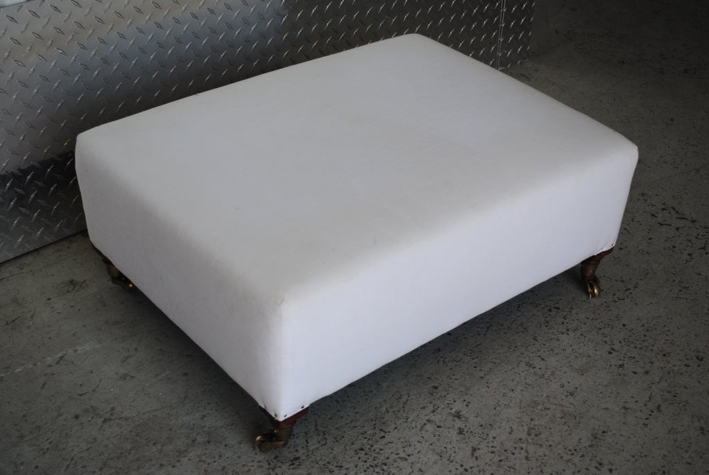 Upholstery Low Upholstered Ottoman on Casters