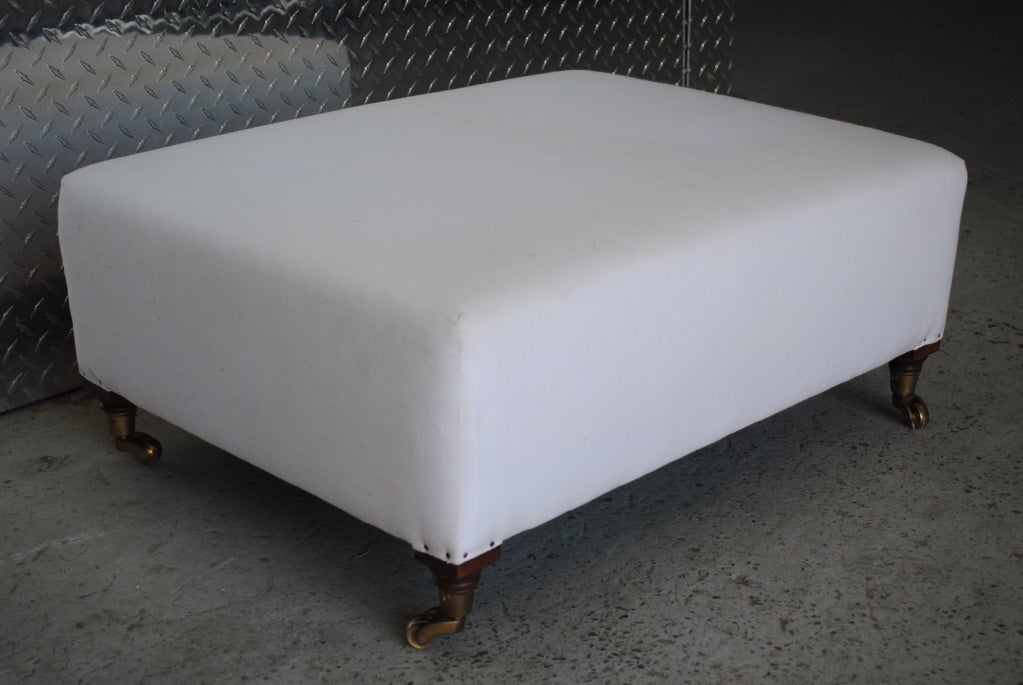 Low Upholstered Ottoman on Casters 1