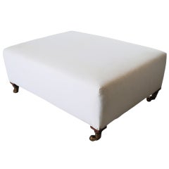 Low Upholstered Ottoman on Casters