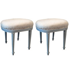 Pair of Painted Directoire Stools Pair of Painted Directoire Stools