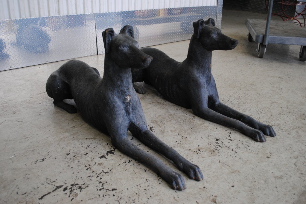 American Pair of Cast Iron Dogs