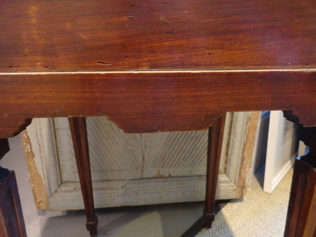 19th Century Walnut Table with Tambour Front 5
