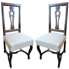 Pair of 19th Century, French Walnut Side Chairs