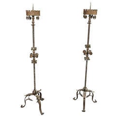 Pair Of European Wrought Iron Torcheres