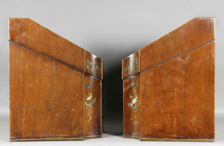 Pair Of George III Mahogany And Painted Knife Boxes 3