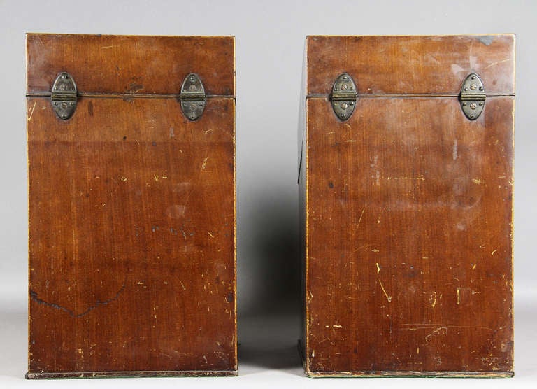 Pair Of George III Mahogany And Painted Knife Boxes 4