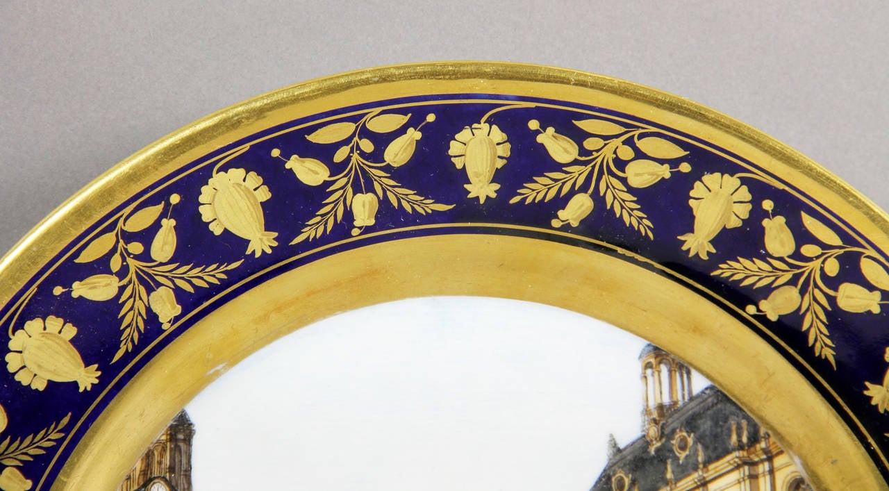 Français Darte Freres Paris Assiette d'armoire Versailles en porcelaine