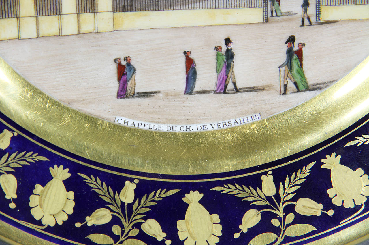 Darte Freres Paris Porcelain Versailles Cabinet Plate In Excellent Condition In Essex, MA