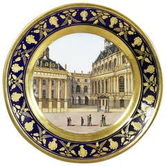 Darte Freres Paris Assiette d'armoire Versailles en porcelaine