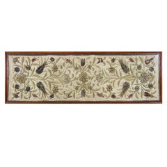 EARLY ENGLISH SILK AND GOLD EMBROIDERED PANEL