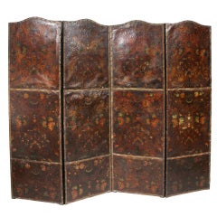 Spanish Leather Four Panel Screen