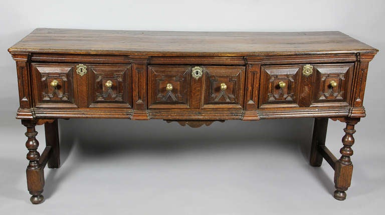 Baroque Jacobean Oak Dresser Base