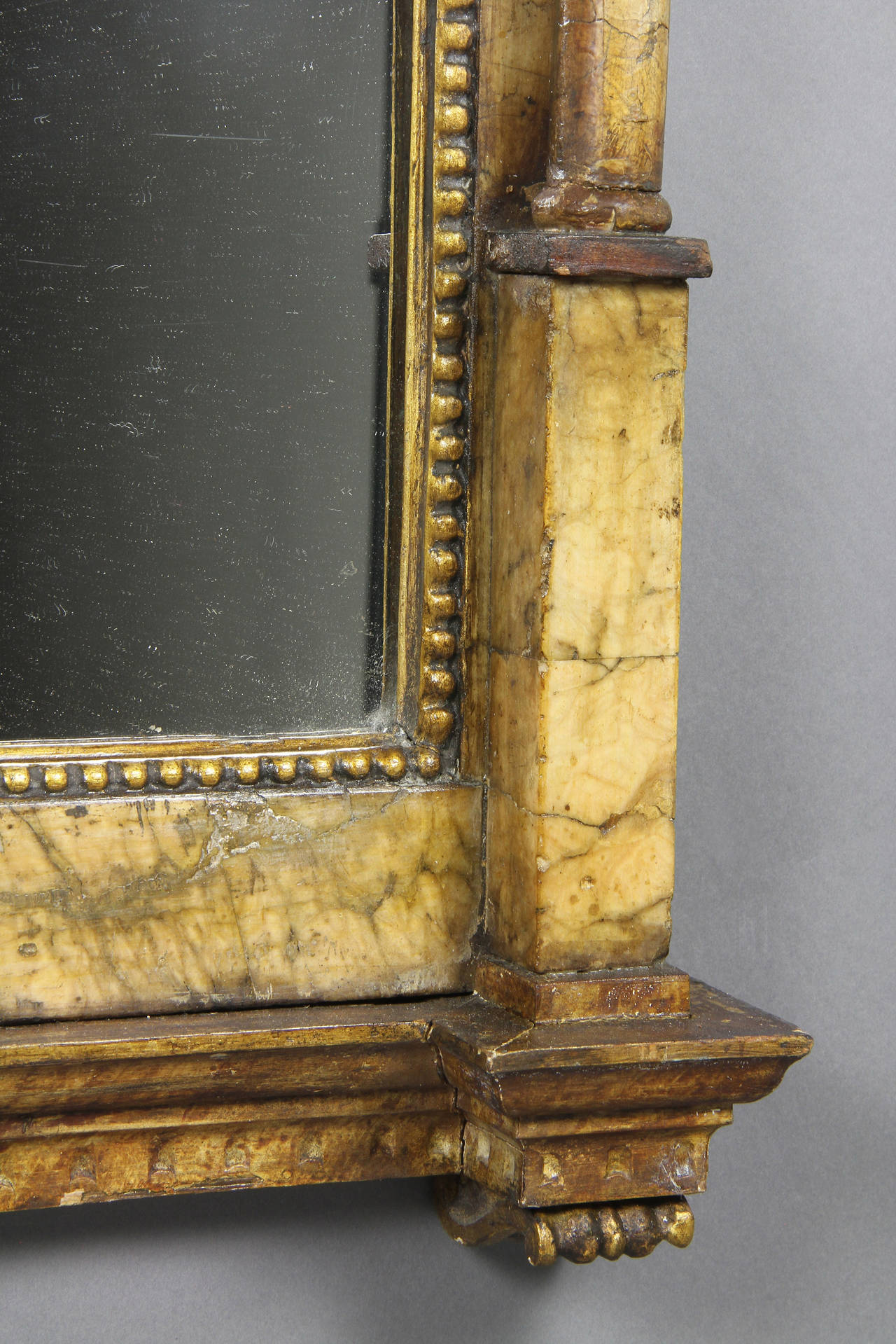 Spanish Neoclassic Marble Mounted Bilboa Mirror 1