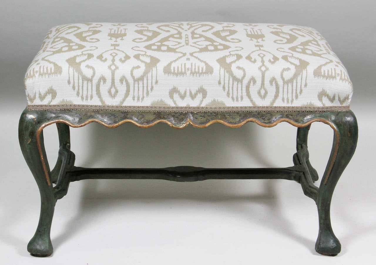 Italian Rococco Blue Painted bench