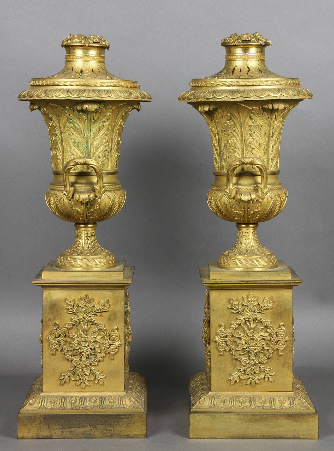 Pair of French Empire Ormolu Brule Parfums 4