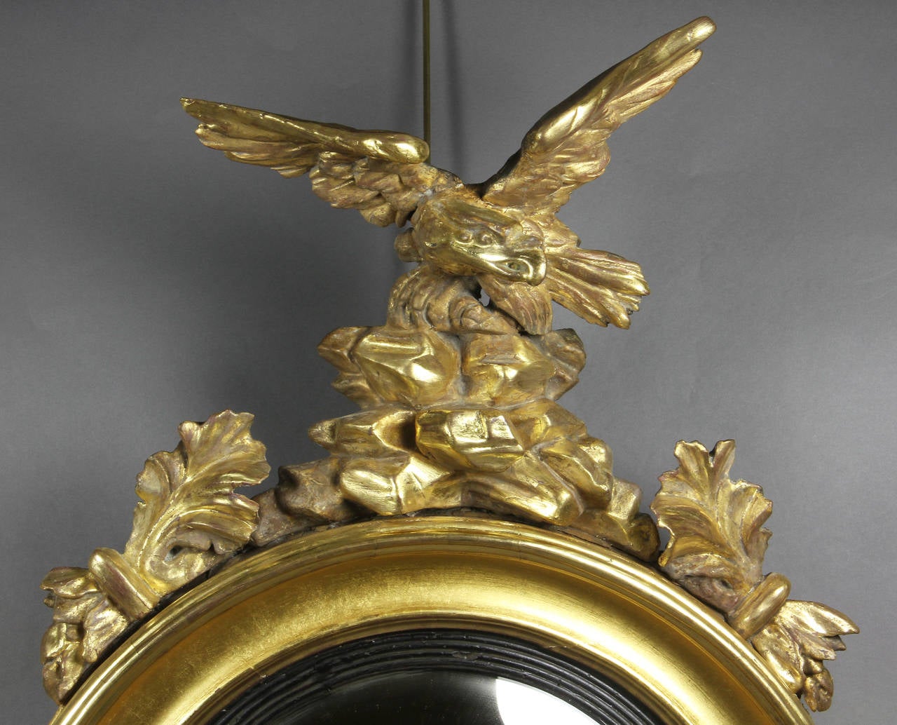 English Regency Giltwood Girondole Convex Mirror