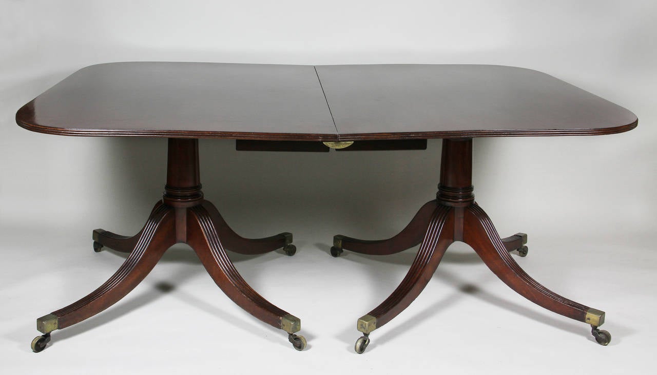 English Regency Mahogany Two-Pedestal Dining Table