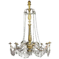 Russian Neoclassical Giltwood And Iron Chandelier