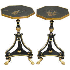 Pair Of Regency Japanned And Gilded Side Tables