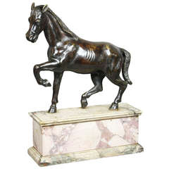 Italian Bronze and Marble Horse 1