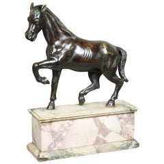 Italian Bronze and Marble Horse
