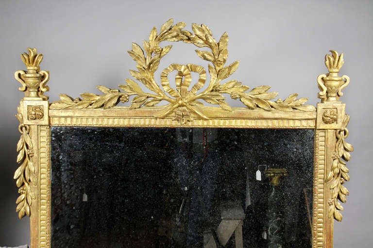 Neoclassical Large Louis XVI Giltwood Mirror