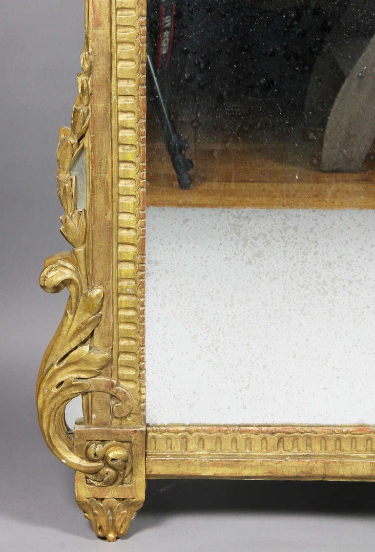 French Large Louis XVI Giltwood Mirror
